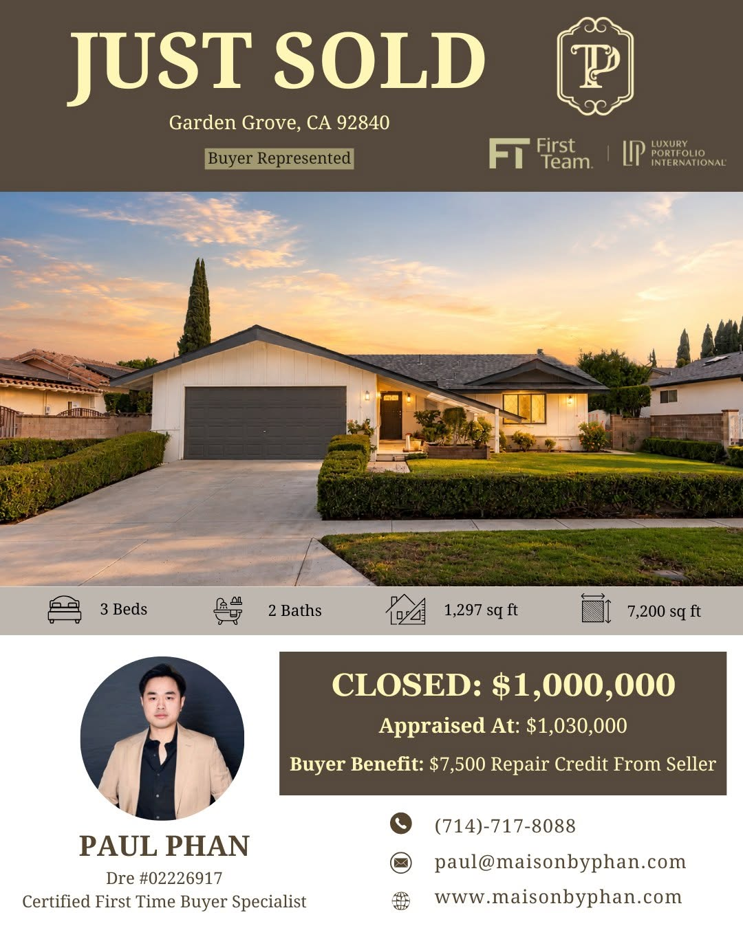 Just Sold — 10651 Alderson St, Garden Grove, CA 92840 · Buyer represented by Paul Phan